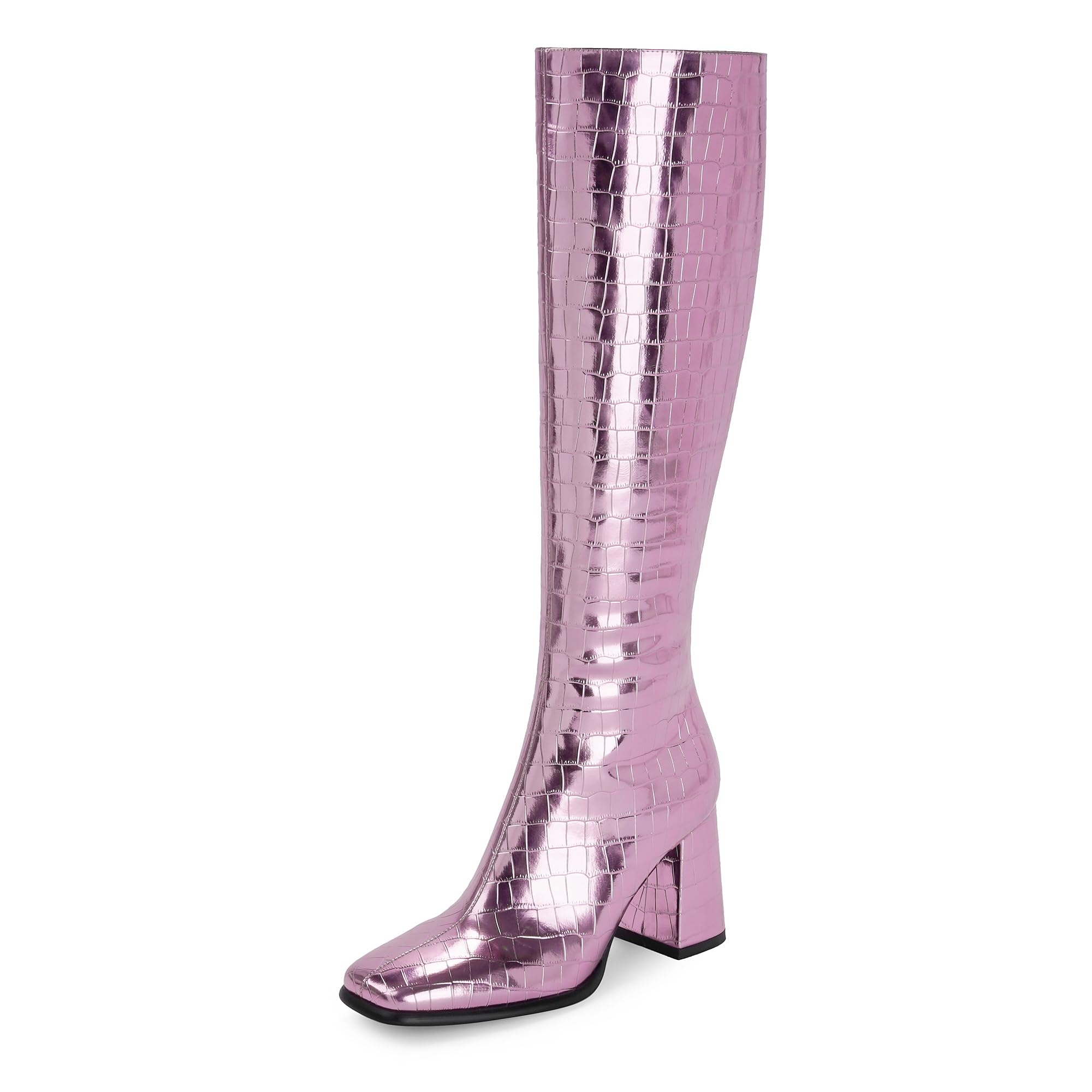 Women's Knee High Purple Boots