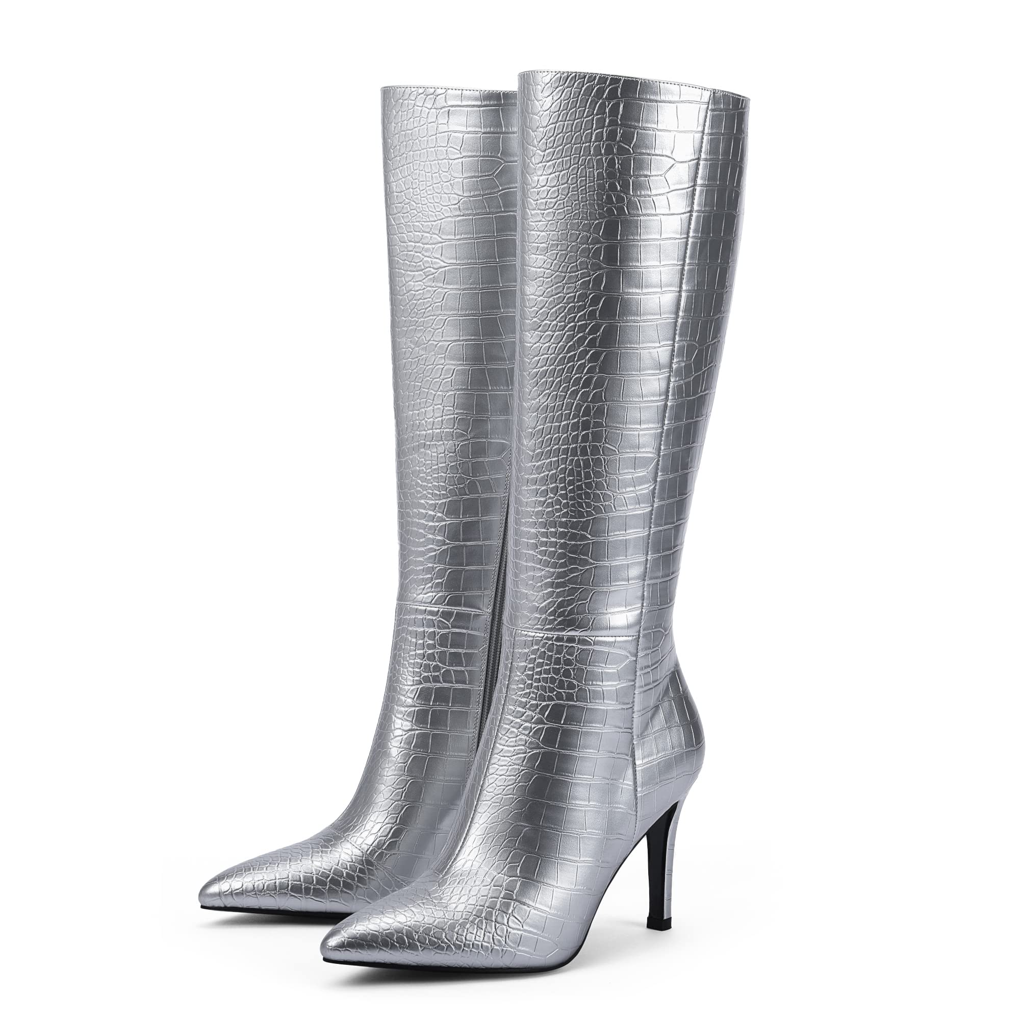 Women's silver high boots