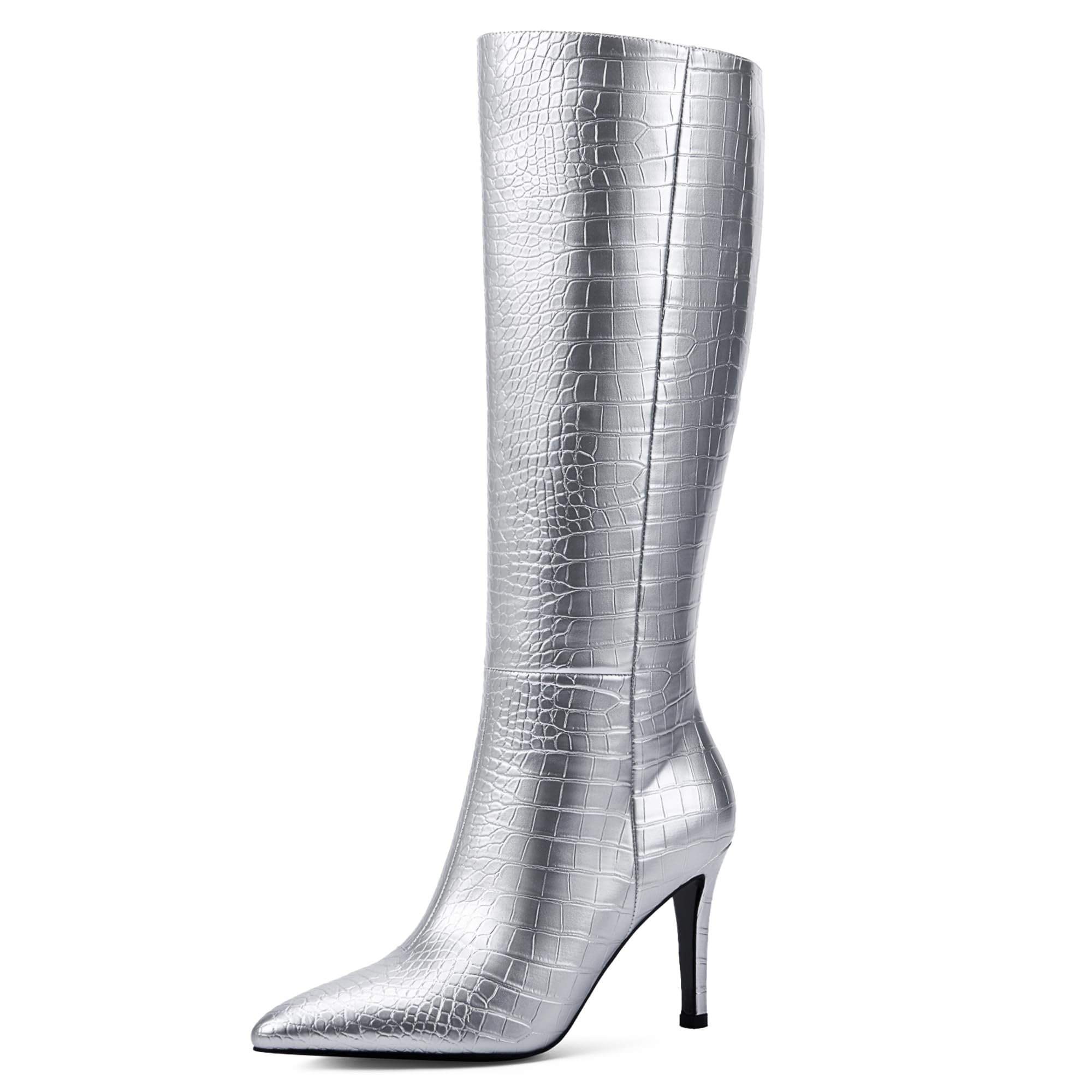 Women's silver high boots