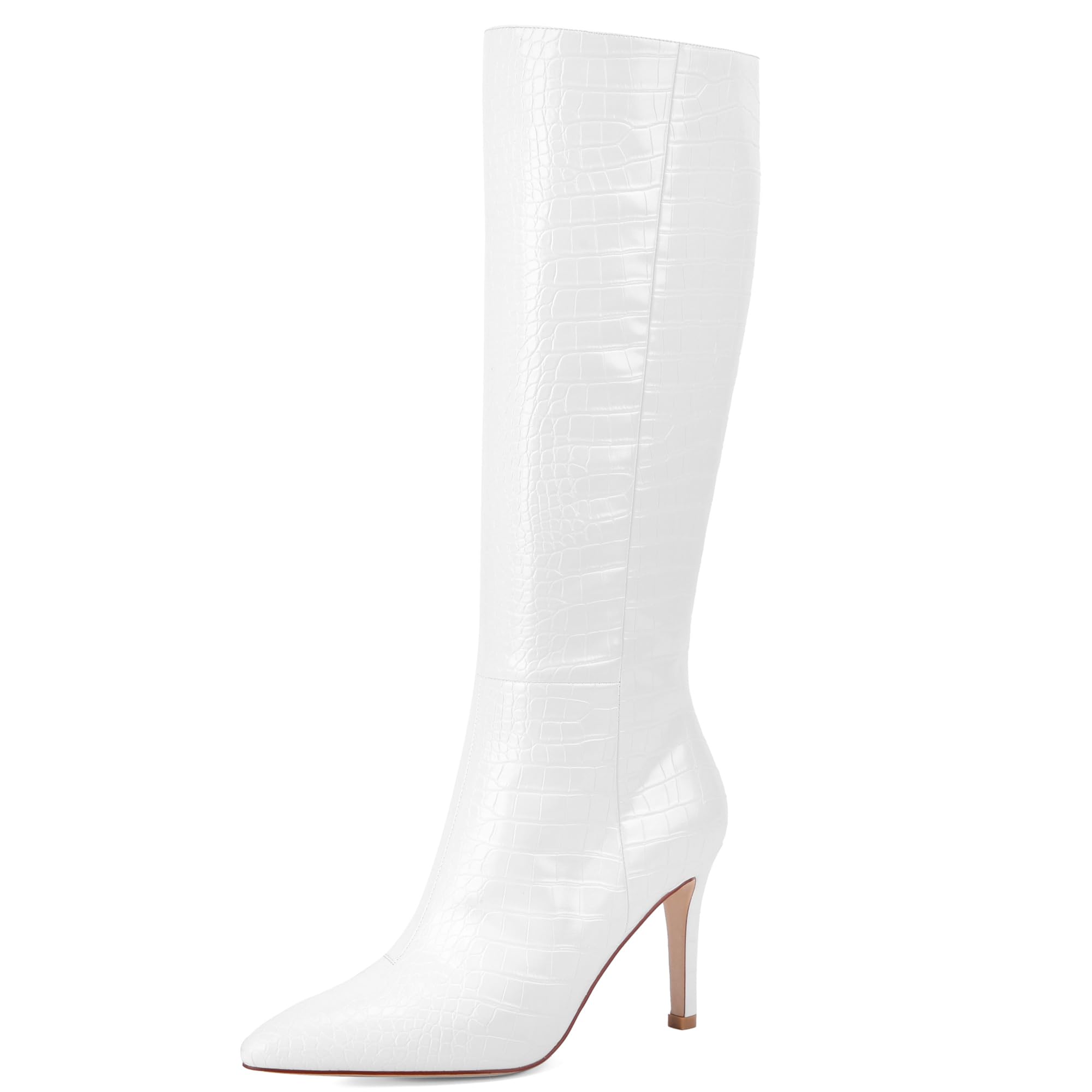 Women's white high boots