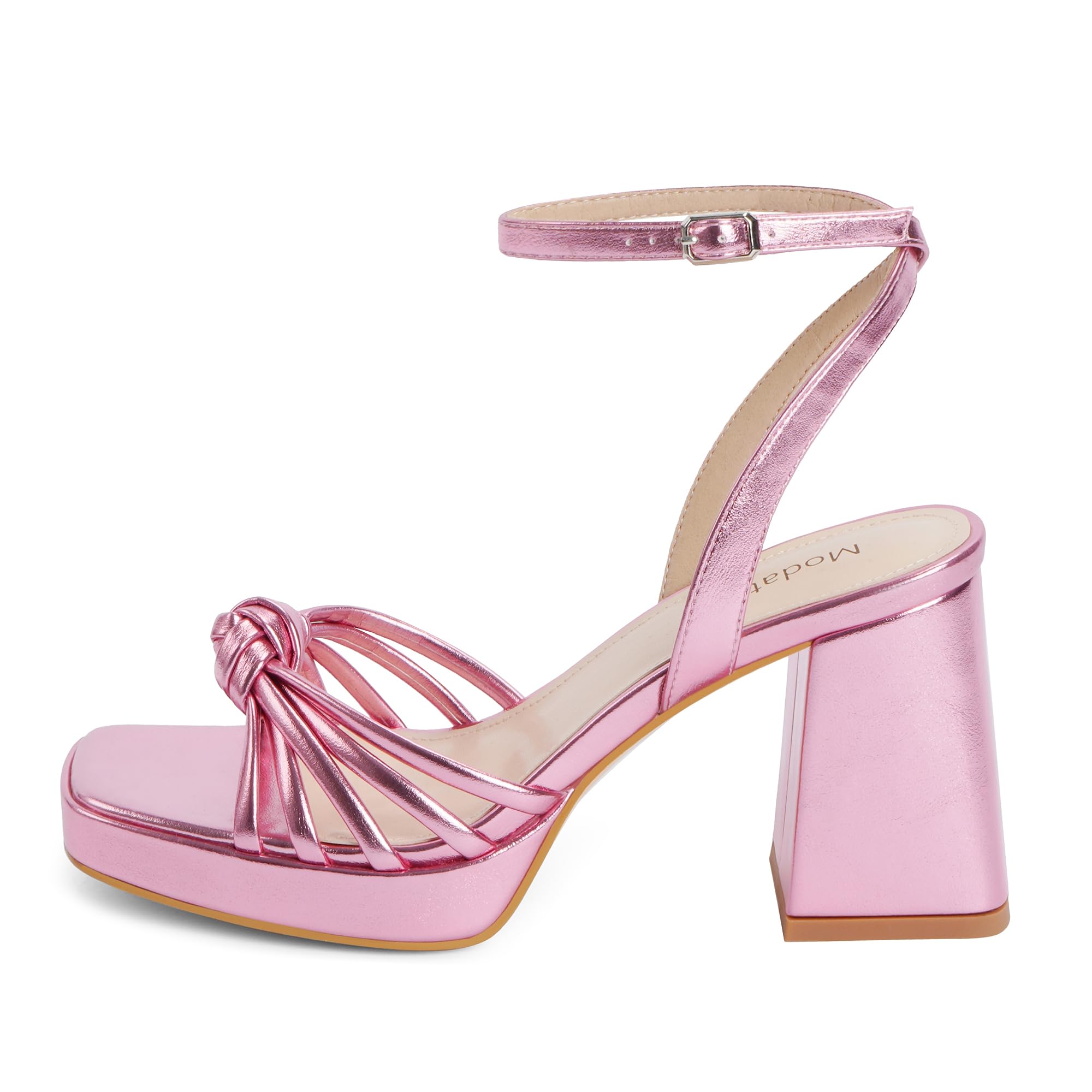 Women's platform bow pink sandals