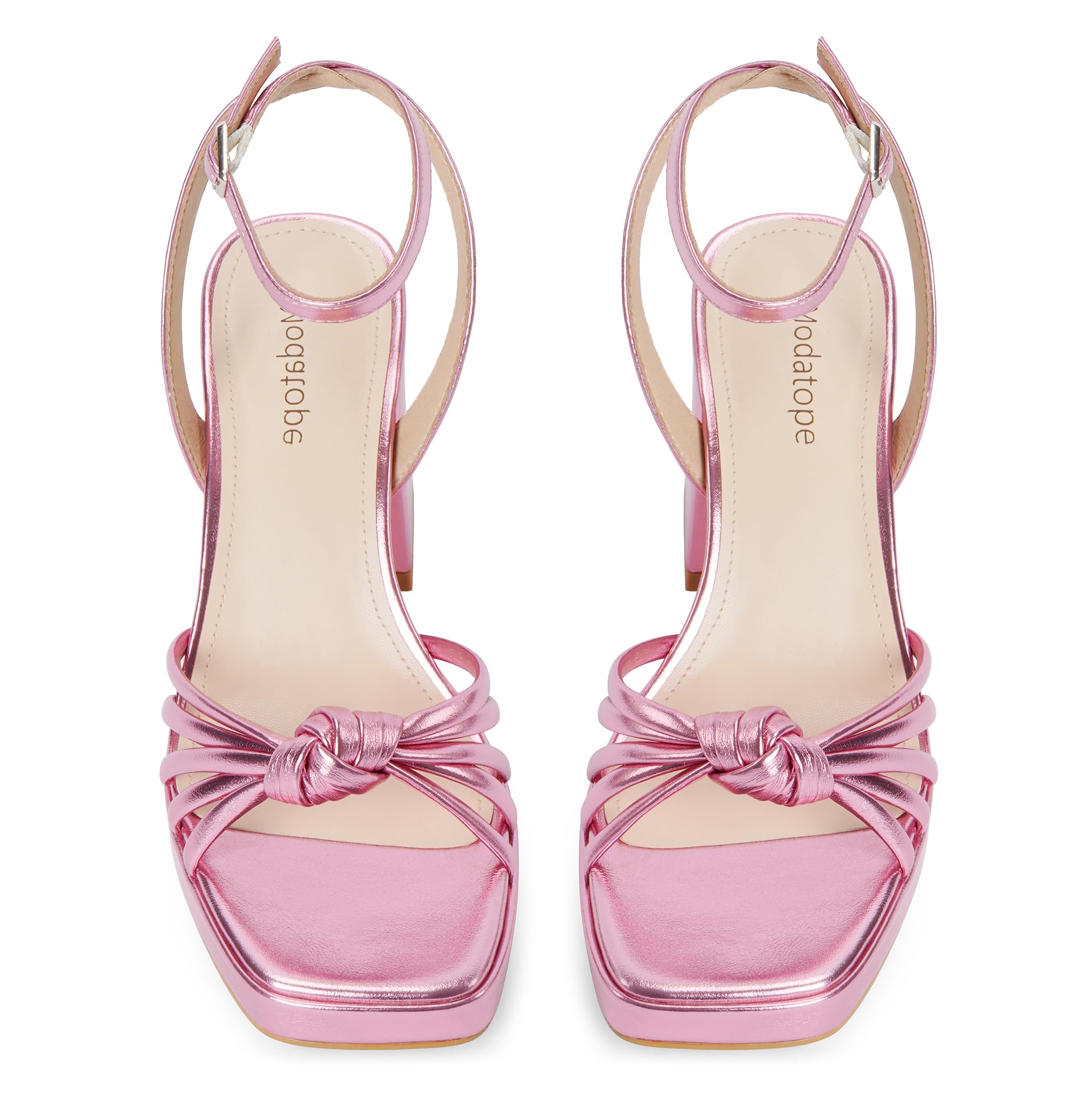 Women's platform bow pink sandals