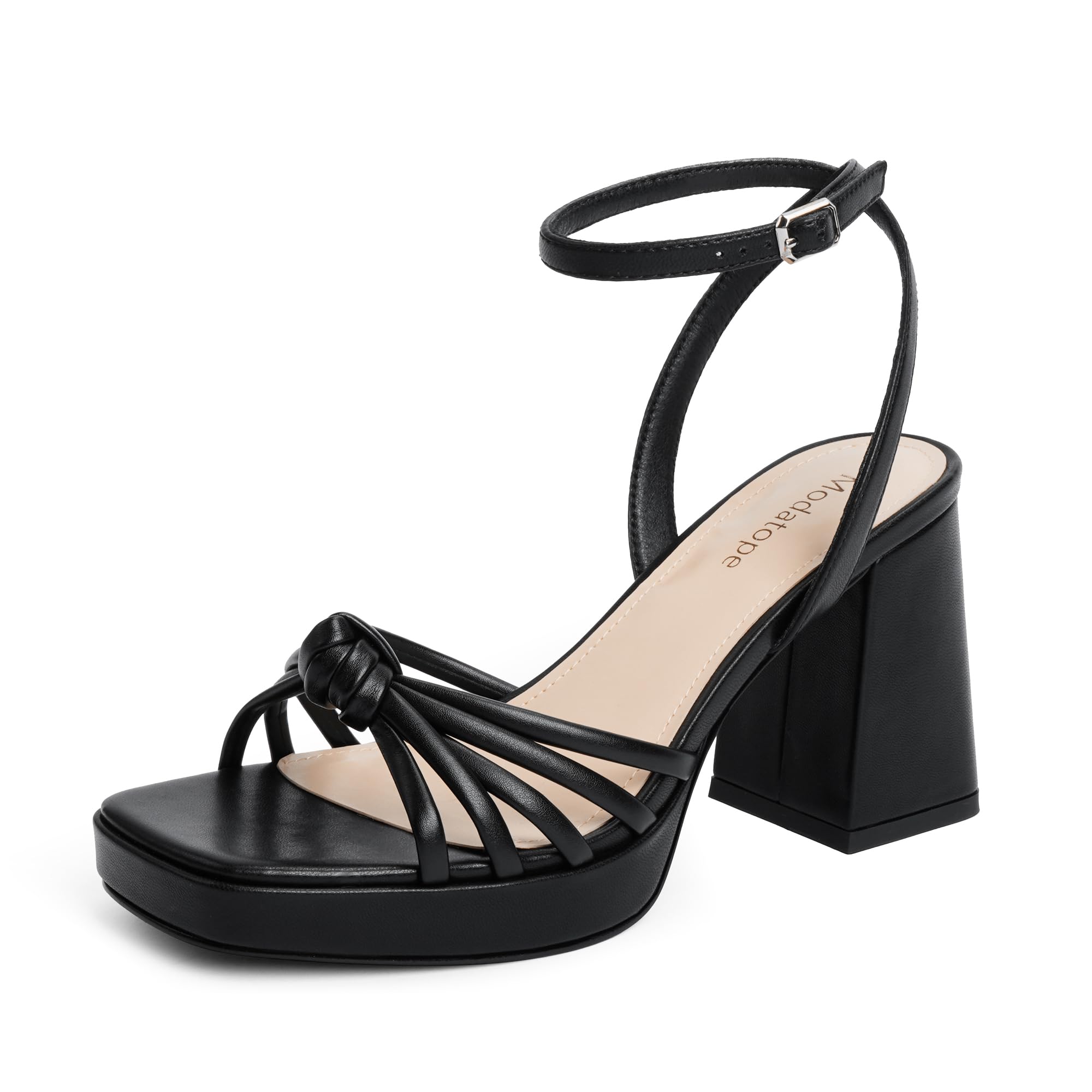 Women's black platform bow sandals