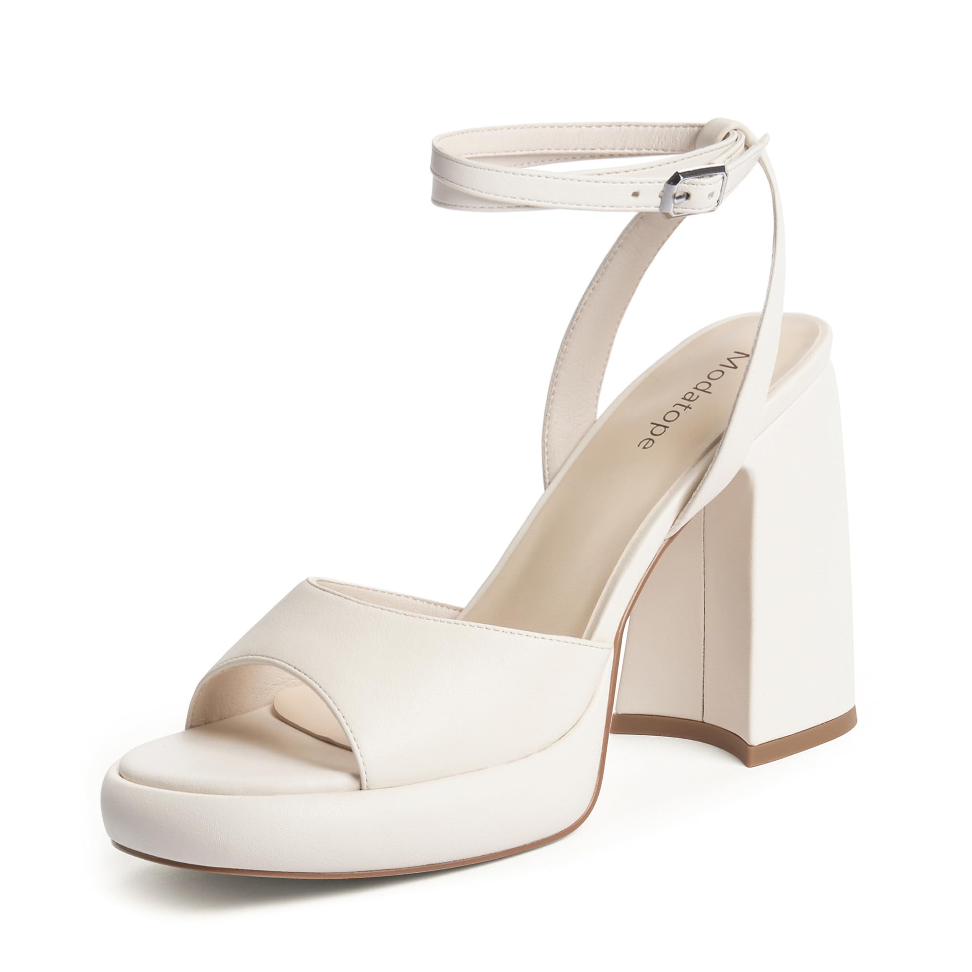 Women's white platform high heel sandals