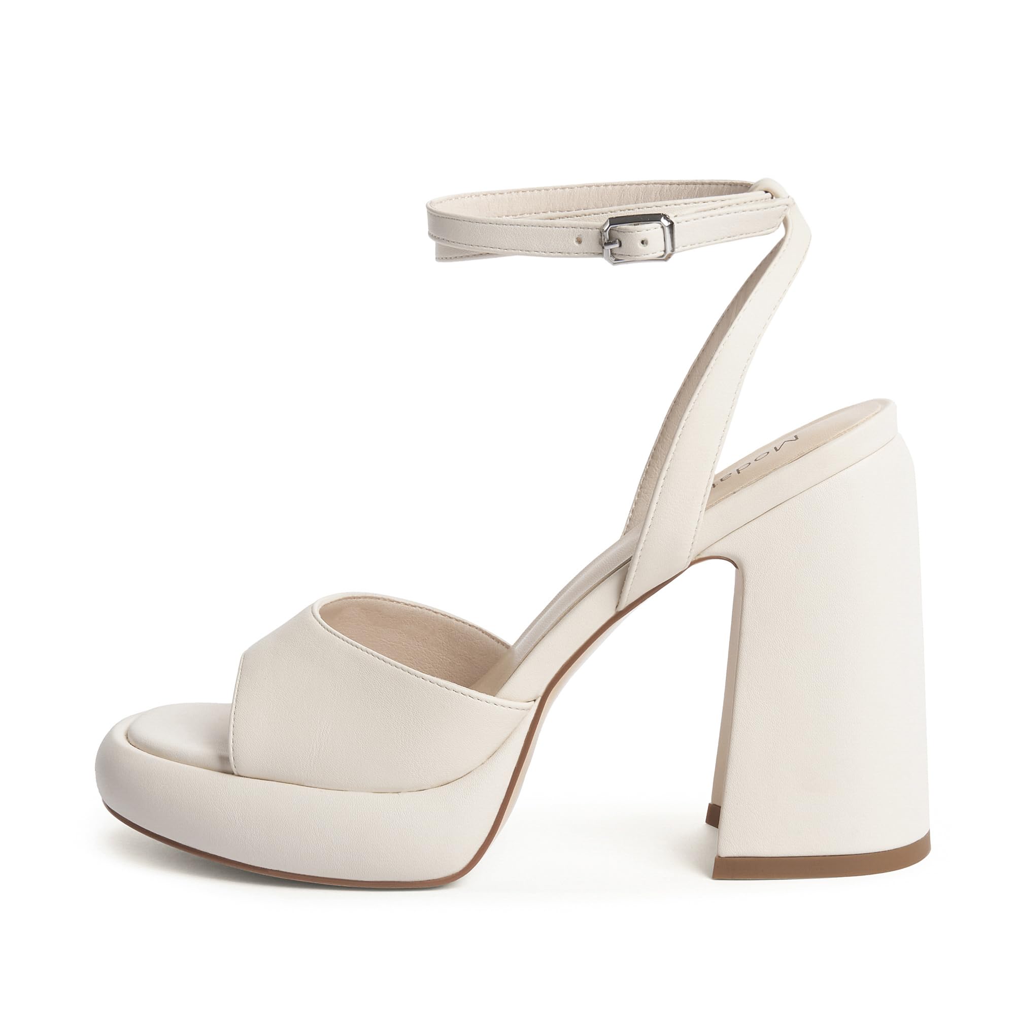 Women's white platform high heel sandals