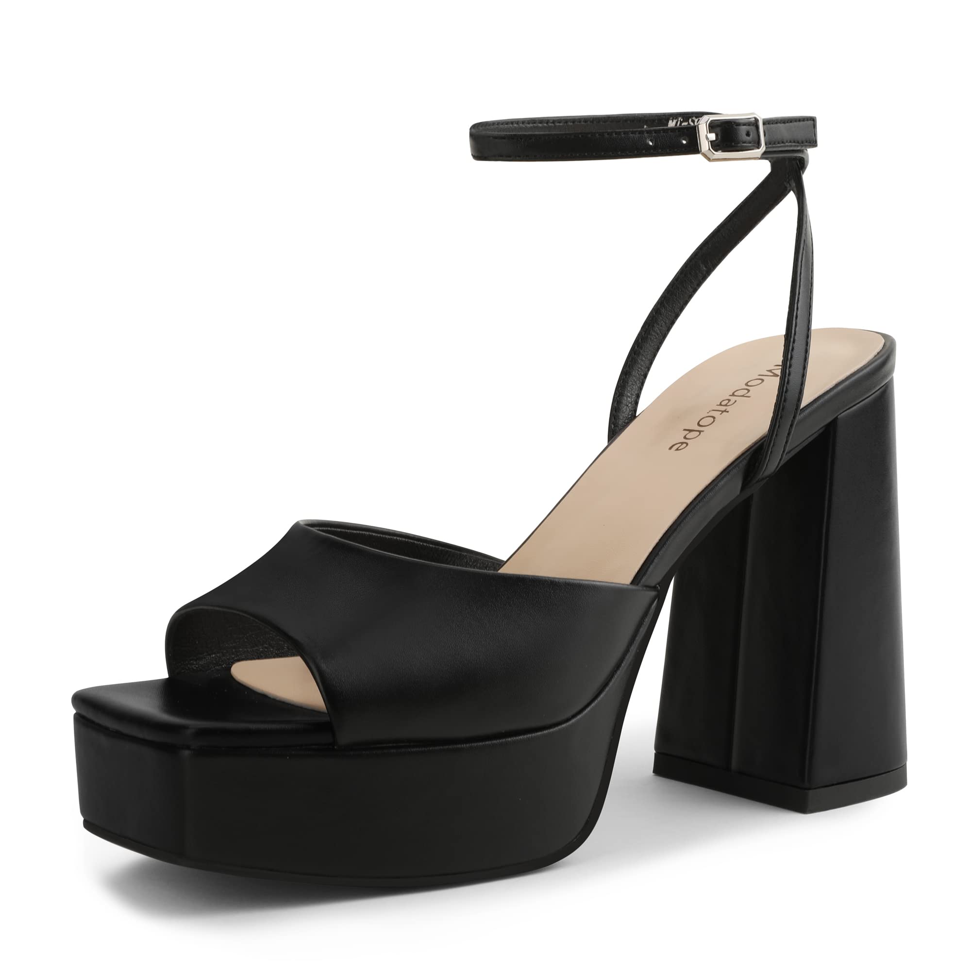 Women's black platform high heels