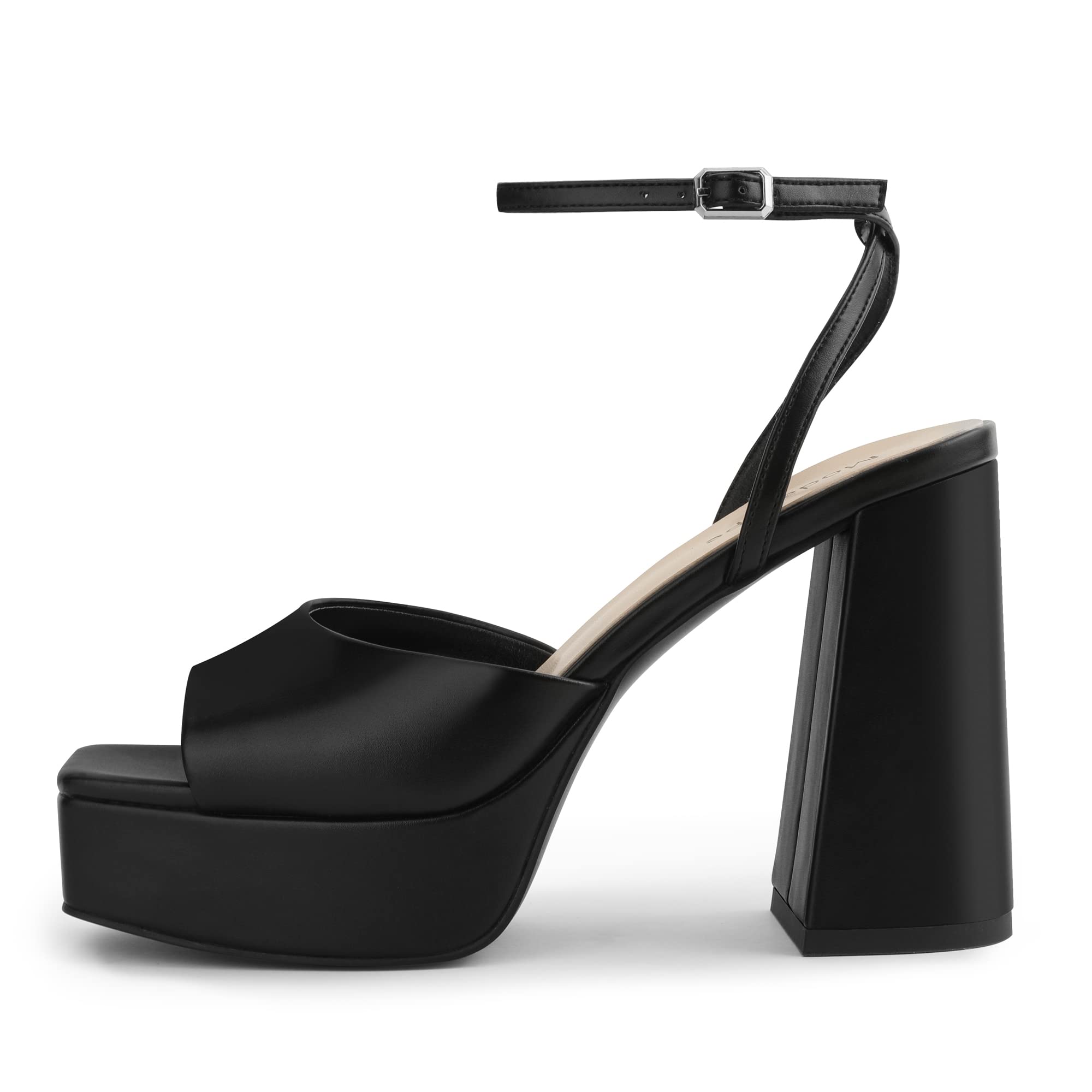 Women's black platform high heels