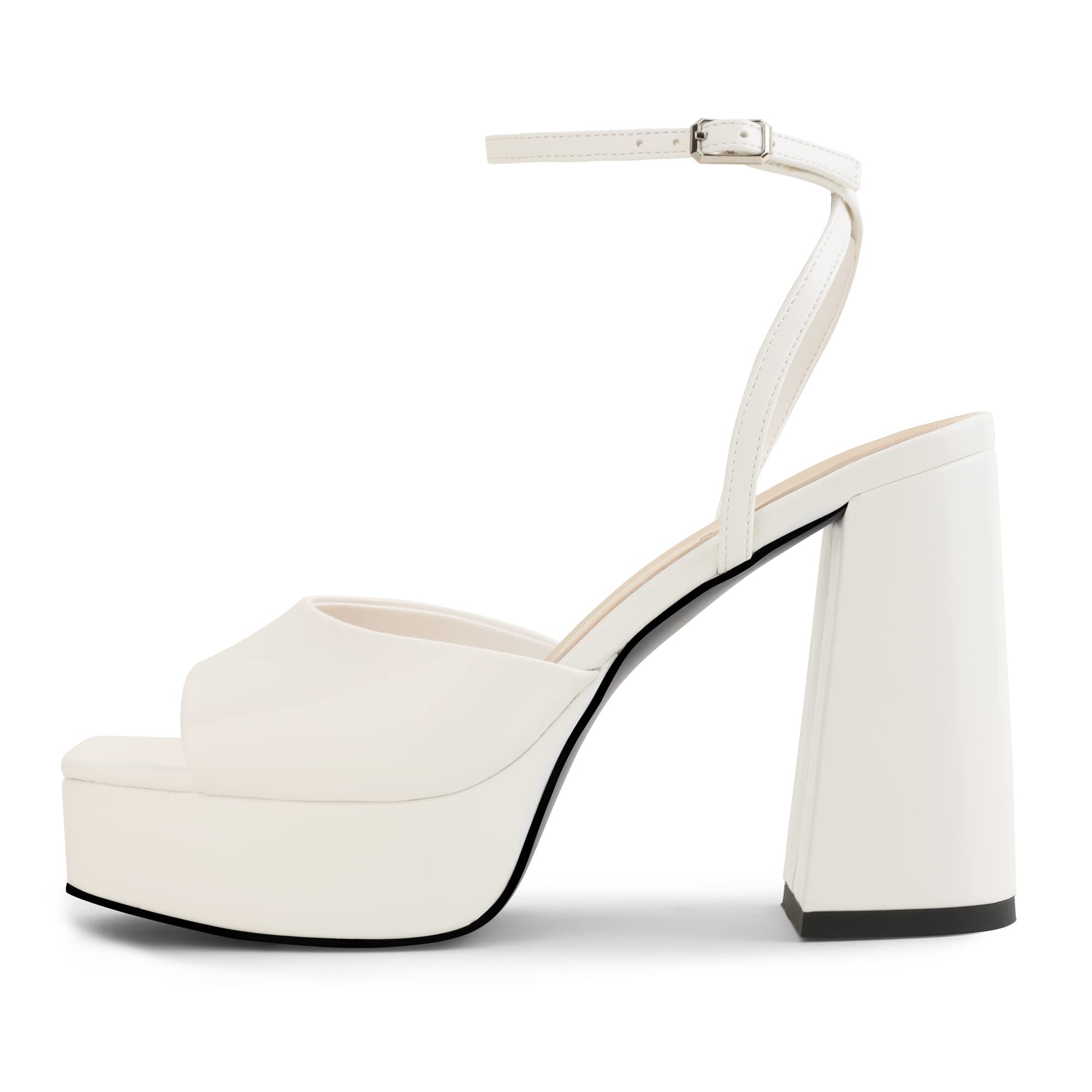 Women's white platform high heels