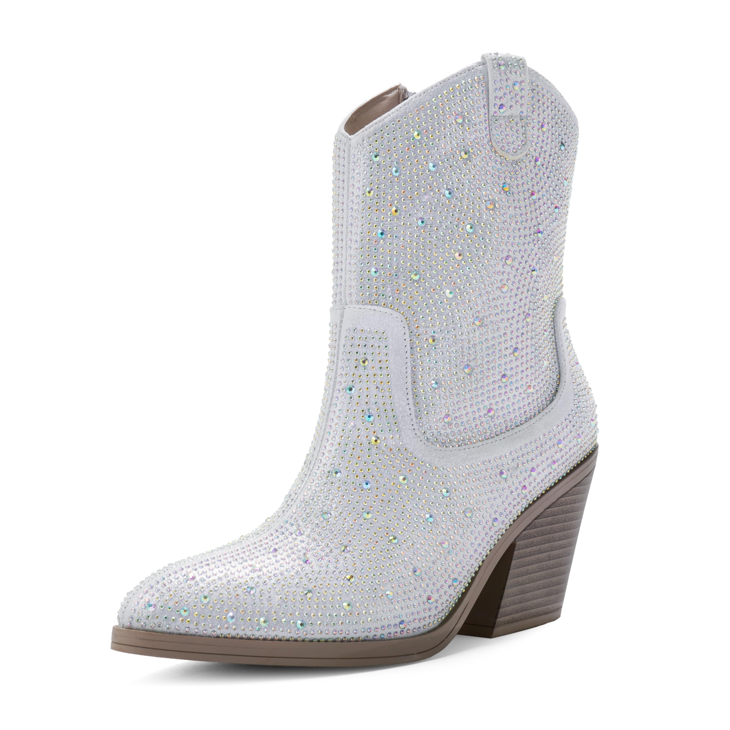 Women's Rhinestone White Cowboy Boots