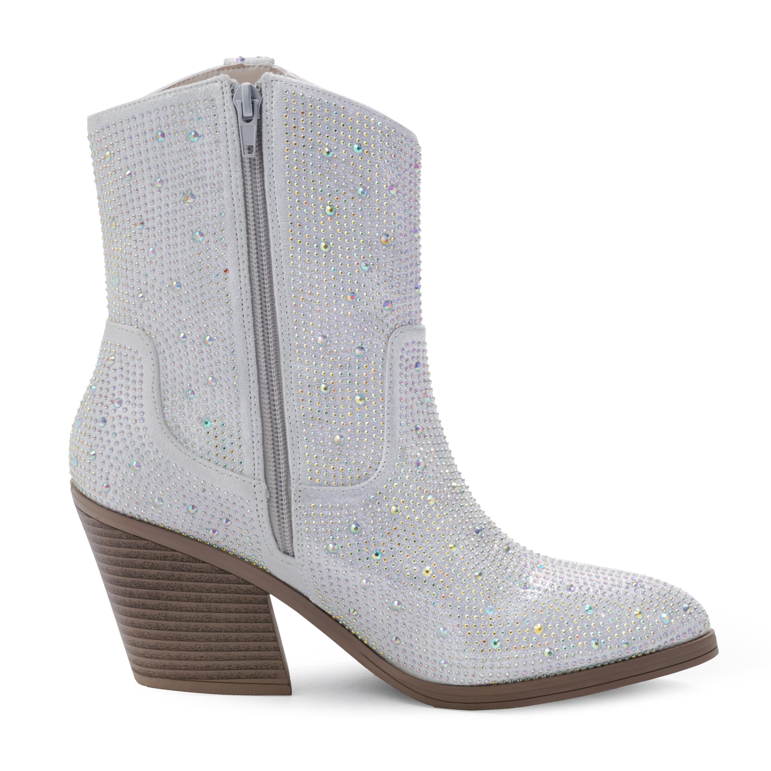 Women's Rhinestone White Cowboy Boots