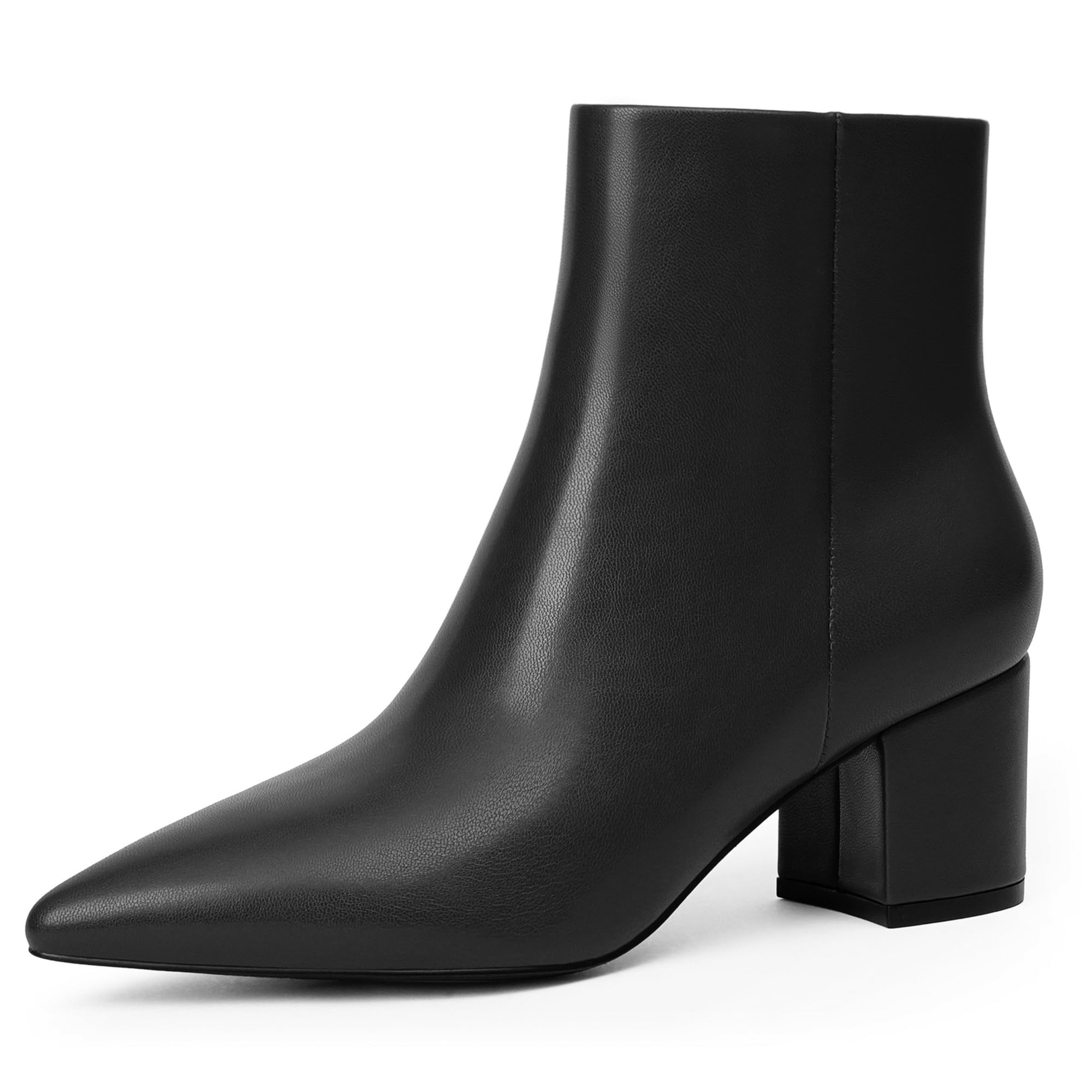 Black pointed toe ankle boots