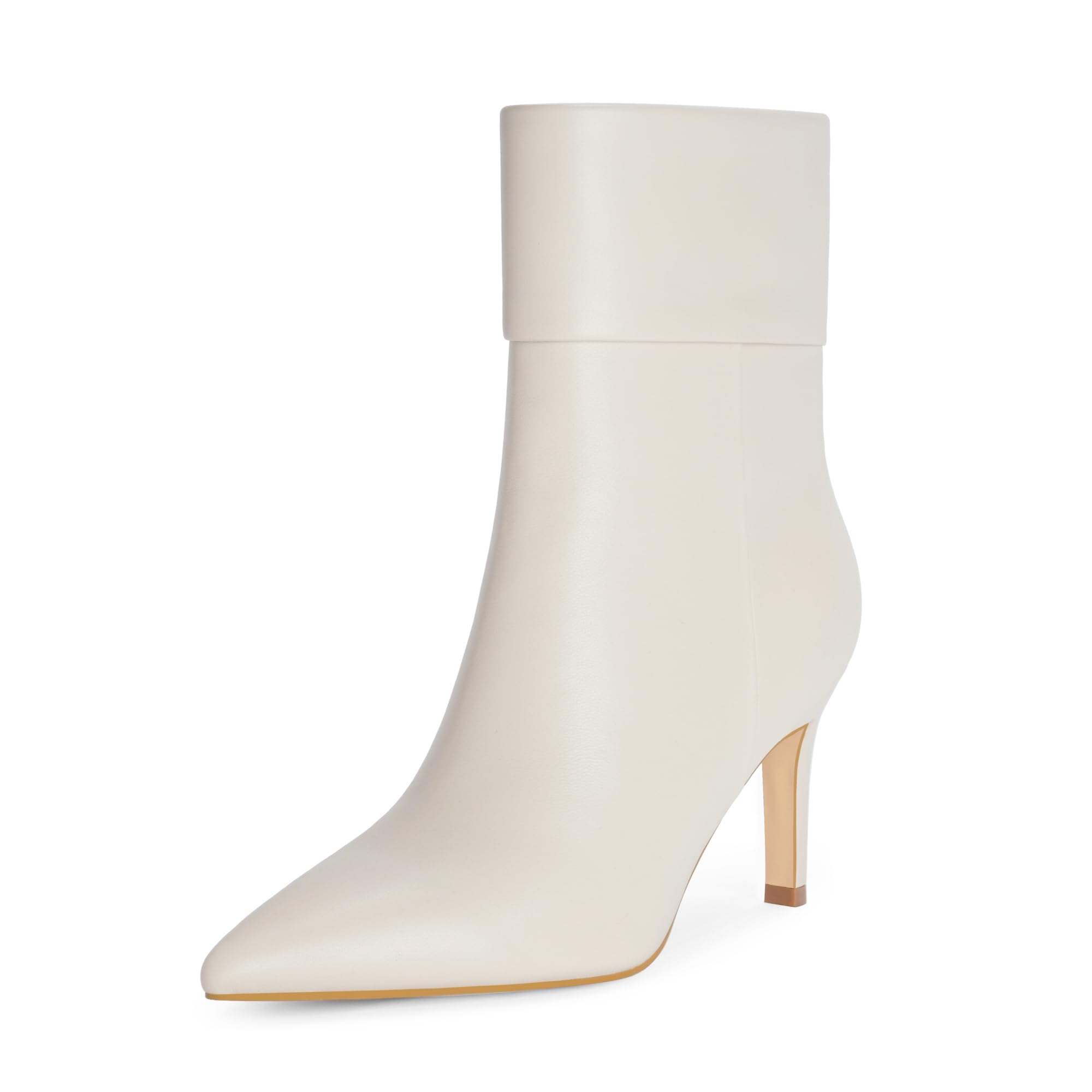 Women's white leather boots