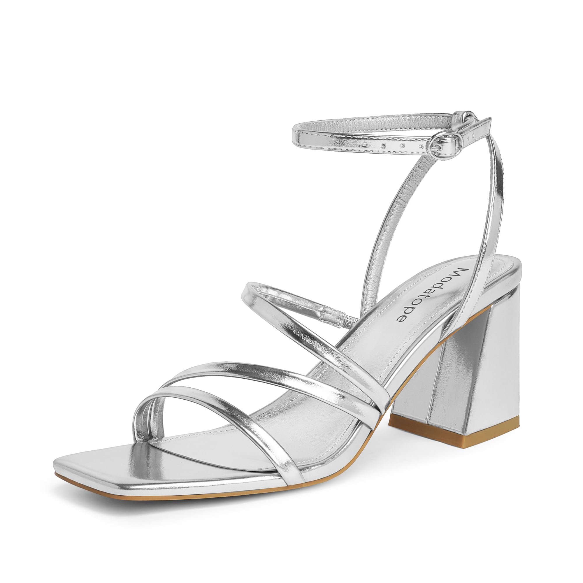 Women's high heel silver sandals