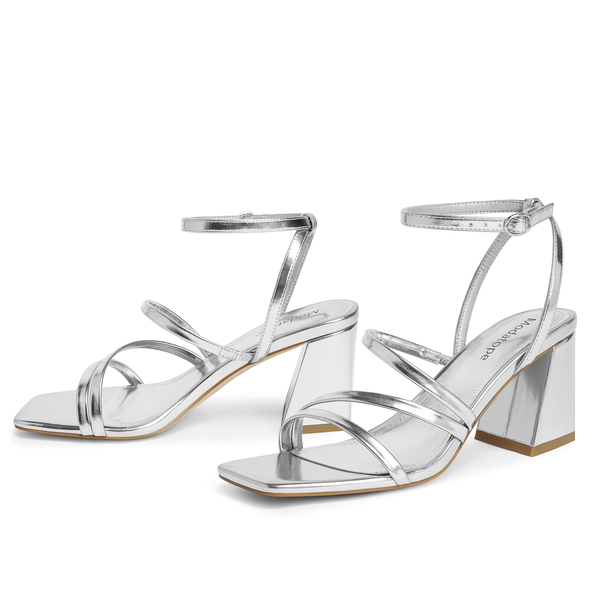 Women's high heel silver sandals