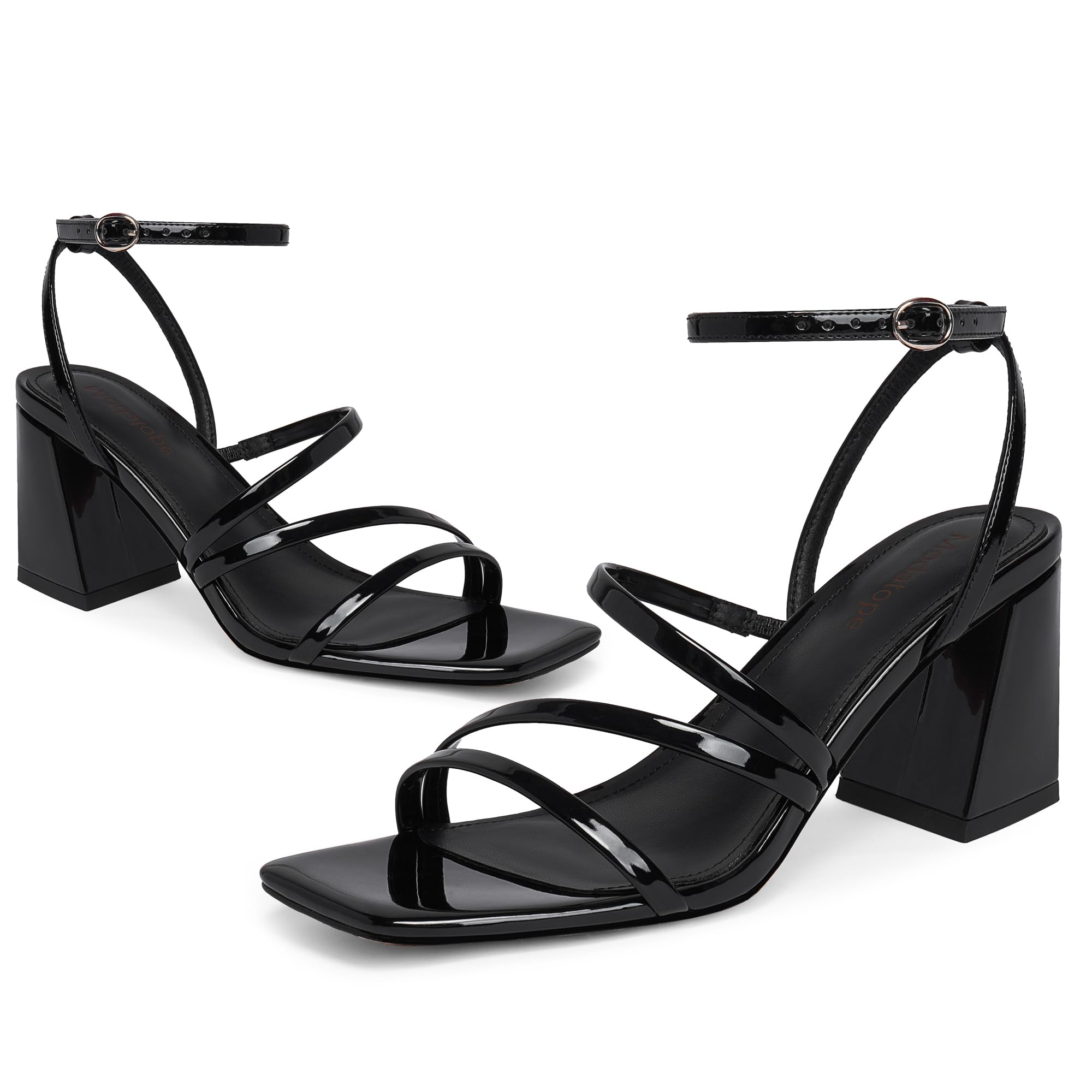 Women's black high heel sandals