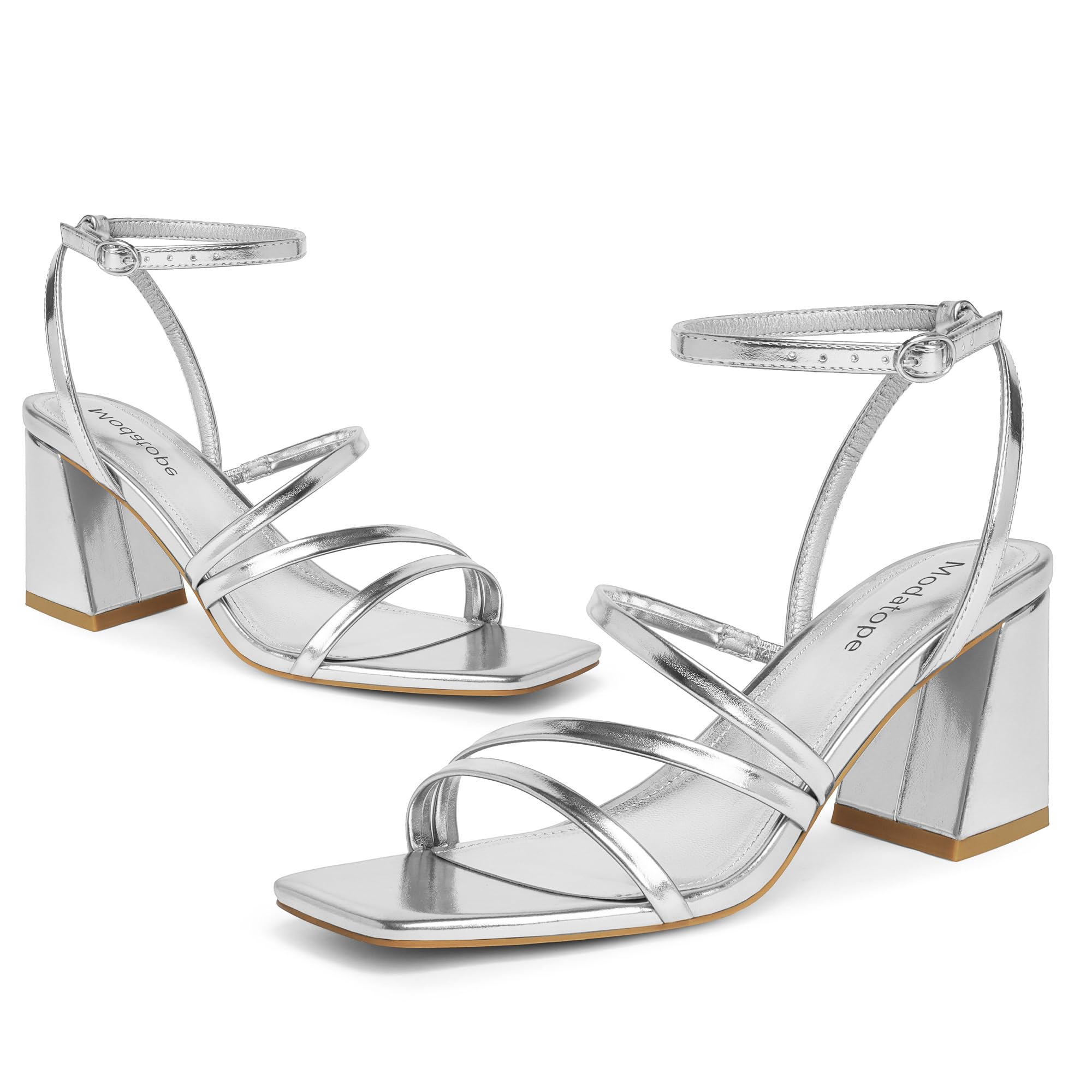 Women's high heel silver sandals