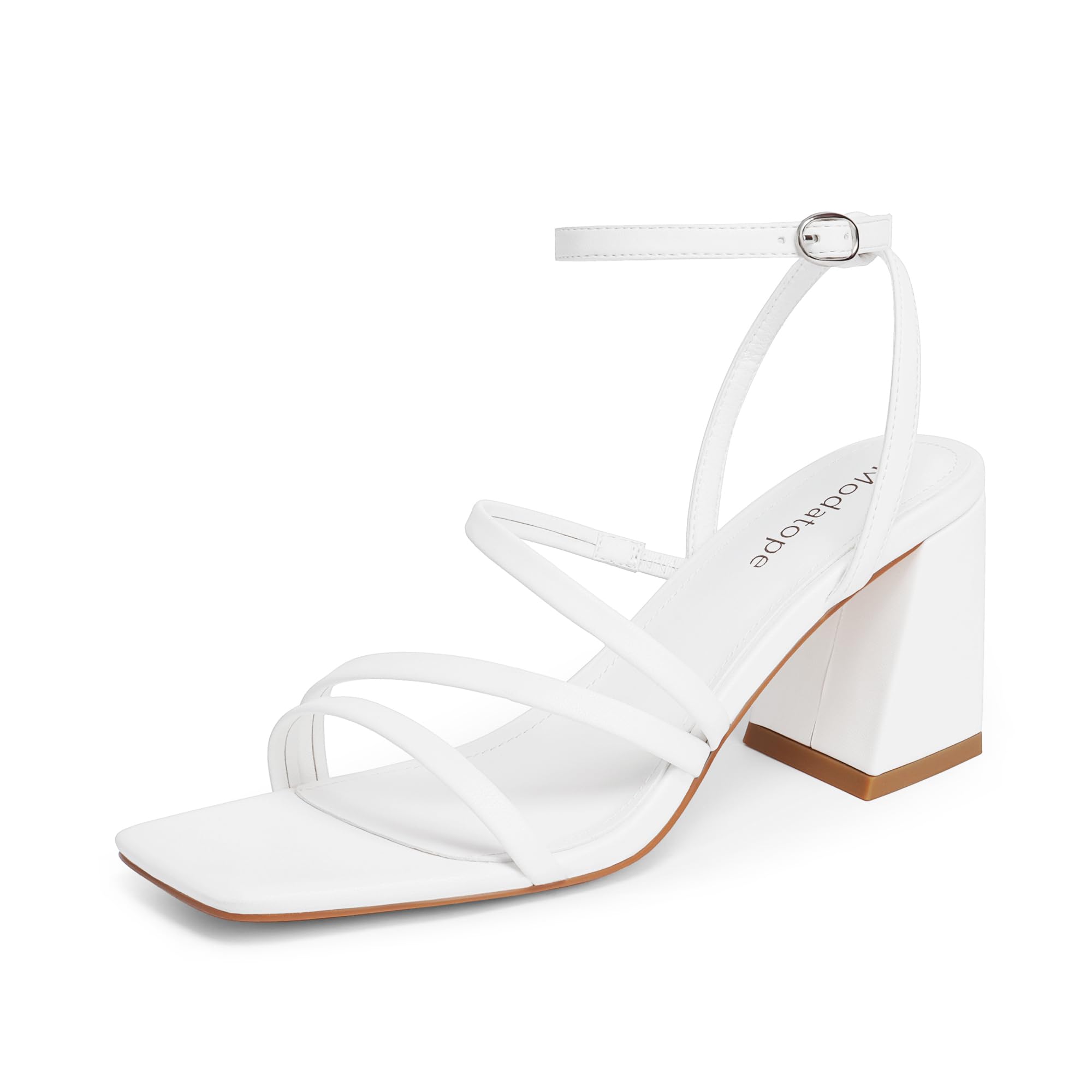 Women's white high heel sandals