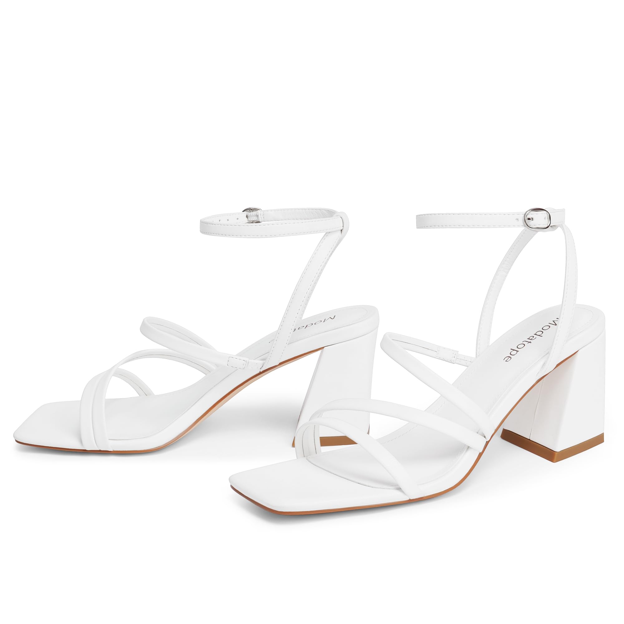 Women's white high heel sandals