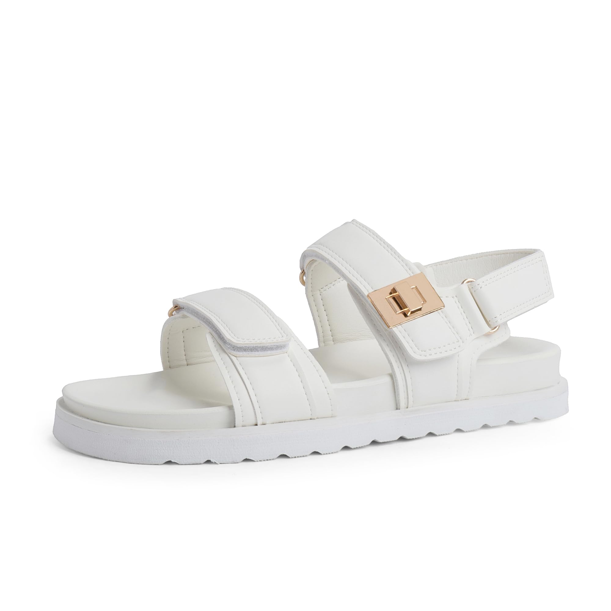 Women's white flat sandals