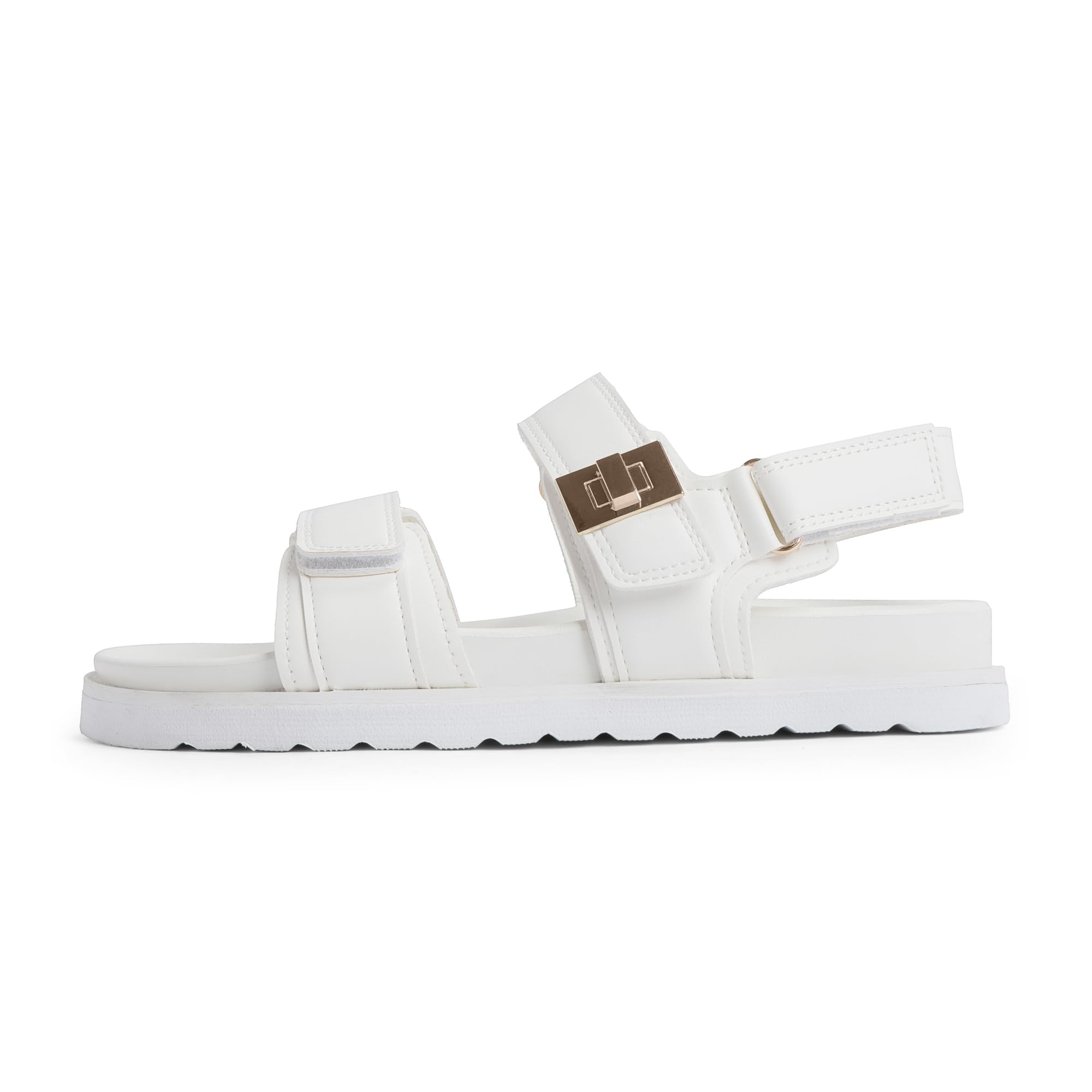 Women's white flat sandals