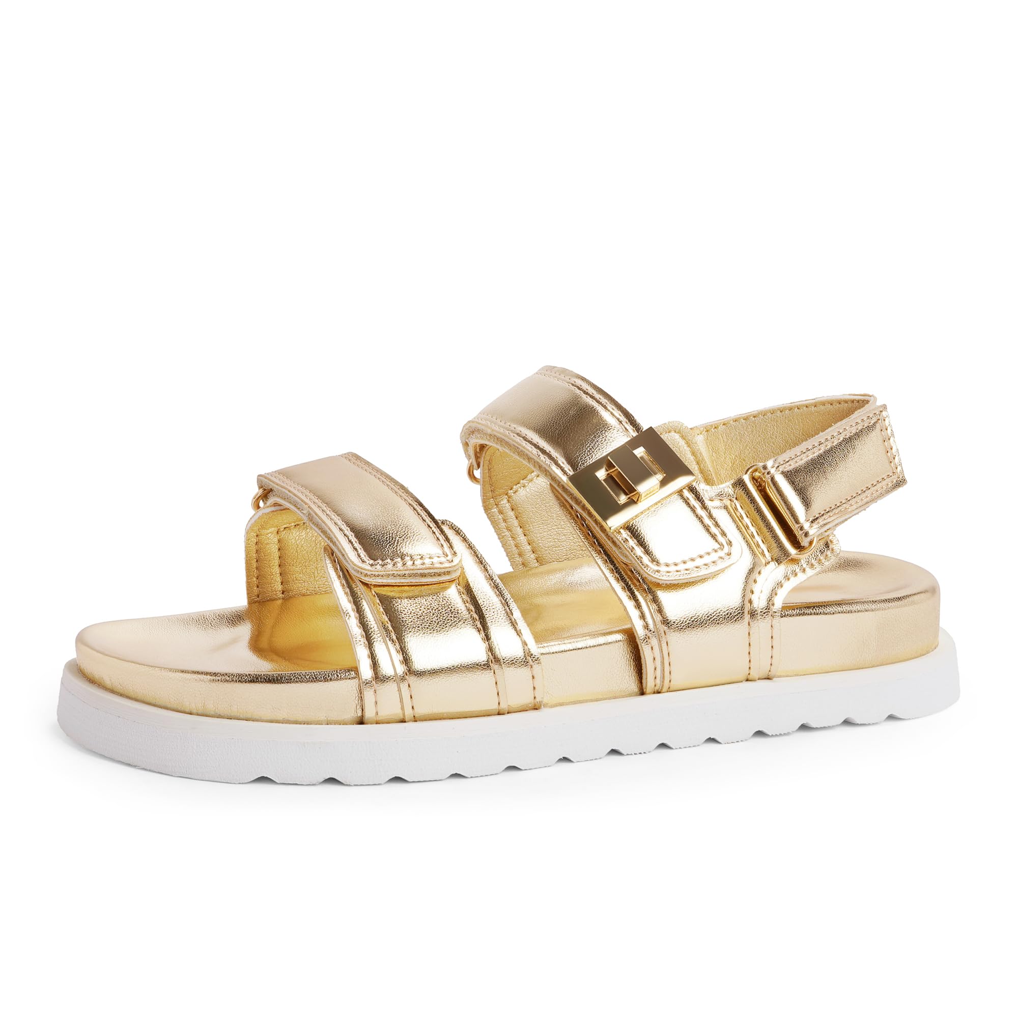 Women's gold flat sandals