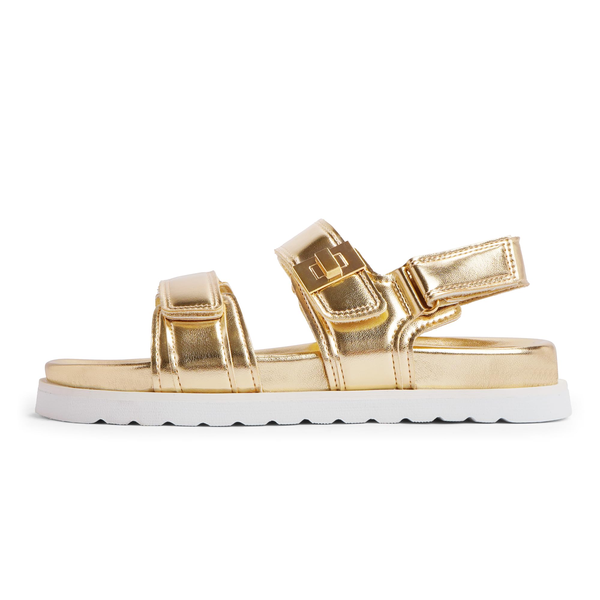 Women's gold flat sandals